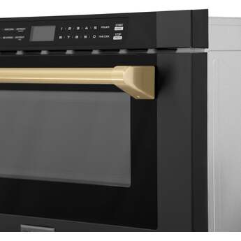 Z Line Autograph Edition 24 Inch 1.2 Cu. Ft. Built-in Microwave Drawer: Black Stainless Steel Champagne Bronze Accents — thumbnail 12