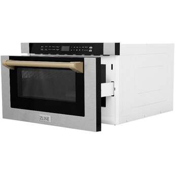 Z Line Autograph Edition 24 Inch 1.2 Cu. Ft. Built-in Microwave Drawer: Stainless Steel And Champagne Bronze Accents — thumbnail 10