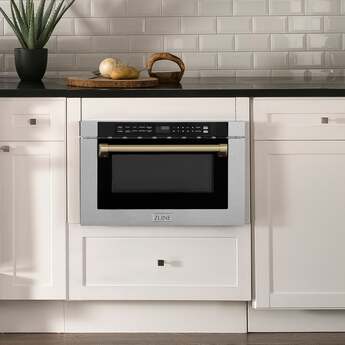 Z Line Autograph Edition 24 Inch 1.2 Cu. Ft. Built-in Microwave Drawer: Stainless Steel And Champagne Bronze Accents — thumbnail 13