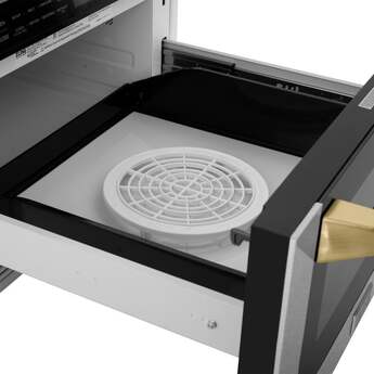 Z Line Autograph Edition 24 Inch 1.2 Cu. Ft. Built-in Microwave Drawer: Stainless Steel And Gold Accents Gold — thumbnail 11