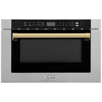 Z Line Autograph Edition 24 Inch 1.2 Cu. Ft. Built-in Microwave Drawer: Stainless Steel And Gold Accents Gold — thumbnail 13