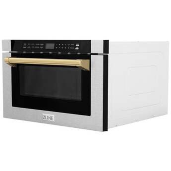 Z Line Autograph Edition 24 Inch 1.2 Cu. Ft. Built-in Microwave Drawer: Stainless Steel And Gold Accents Gold — thumbnail 14