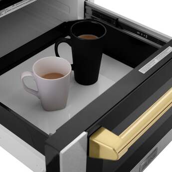 Z Line Autograph Edition 24 Inch 1.2 Cu. Ft. Built-in Microwave Drawer: Stainless Steel And Gold Accents Gold — thumbnail 19