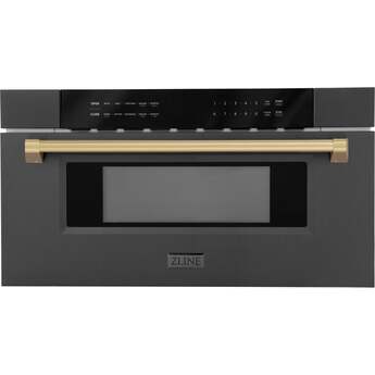 Z Line Autograph Edition 30 Inch 1.2 cu. ft. Built-In Microwave Drawer: Black Stainless Steel With Champagne Bronze Accents — thumbnail 11