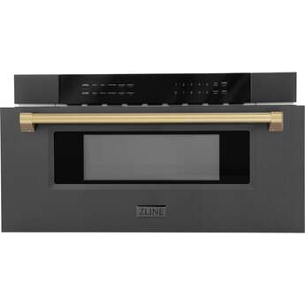 Z Line Autograph Edition 30 Inch 1.2 cu. ft. Built-In Microwave Drawer: Black Stainless Steel With Champagne Bronze Accents — thumbnail 14