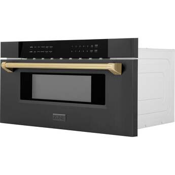 Z Line Autograph Edition 30 Inch 1.2 cu. ft. Built-In Microwave Drawer: Black Stainless Steel With Champagne Bronze Accents — thumbnail 17