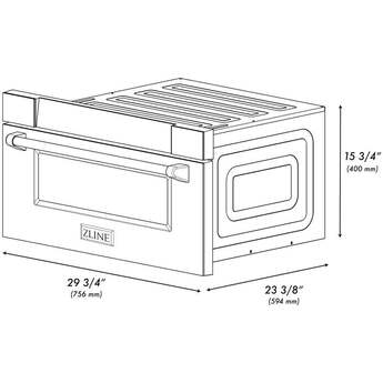 Z Line Autograph Edition 30 Inch 1.2 cu. ft. Built-In Microwave Drawer: Black Stainless Steel — thumbnail 12