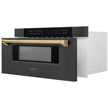 Z Line Autograph Edition 30 Inch 1.2 cu. ft. Built-In Microwave Drawer: Black Stainless Steel — thumbnail 9