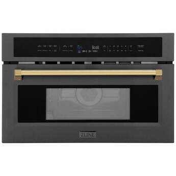Z Line Autograph Edition 30 Inch 1.6 cu ft. Built-in Convection Microwave Oven: Black Stainless Steel And Gold Accents — thumbnail 11