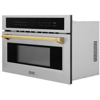 Z Line Autograph Edition 30" 1.6 cu ft. Built-in Convection Microwave Oven: Stainless Steel And Gold Accents — thumbnail 16