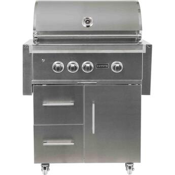 Coyote 30" Stainless Steel Free Standing Natural Gas Grill With RapidSear Infrared Burner & Rotisserie