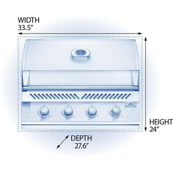 Napoleon 500 Series 32 Inch Built In Grill with Standard Burners: Stainless Steel, Natural Gas — thumbnail 11