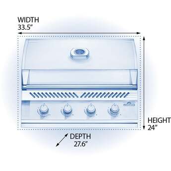 Napoleon 500 Series 32 Inch Built In Grill with Standard Burners: Stainless Steel, Natural Gas — thumbnail 25