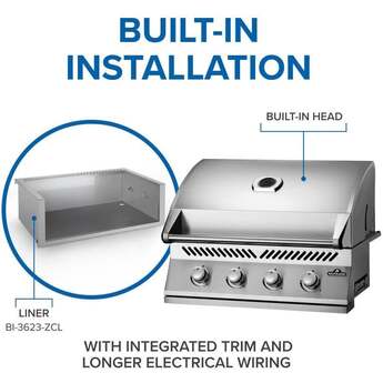 Napoleon 500 Series 32 Inch Built In Grill with Standard Burners: Stainless Steel, Natural Gas — thumbnail 3