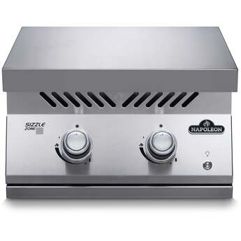Napoleon 22 Inch Built-In Dual Side Burner with 30,000 BTUs, Infrared Sizzle Zone™ Burners, Iconic Wave™ Cooking Grids, Night Light™ Knobs, Instant Jetfire™ Ignition, Stainless Steel Protective Cover, and Lifetime Warranty: Stainless Steel, Natural Gas — thumbnail 11