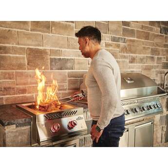 Napoleon 22 Inch Built-In Dual Side Burner with 30,000 BTUs, Infrared Sizzle Zone™ Burners, Iconic Wave™ Cooking Grids, Night Light™ Knobs, Instant Jetfire™ Ignition, Stainless Steel Protective Cover, and Lifetime Warranty: Stainless Steel, Natural Gas — thumbnail 14