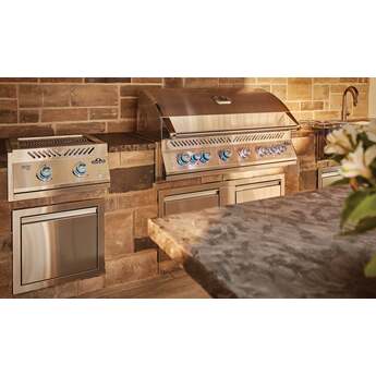 Napoleon 22 Inch Built-In Dual Side Burner with 30,000 BTUs, Infrared Sizzle Zone™ Burners, Iconic Wave™ Cooking Grids, Night Light™ Knobs, Instant Jetfire™ Ignition, Stainless Steel Protective Cover, and Lifetime Warranty: Stainless Steel, Natural Gas — thumbnail 4