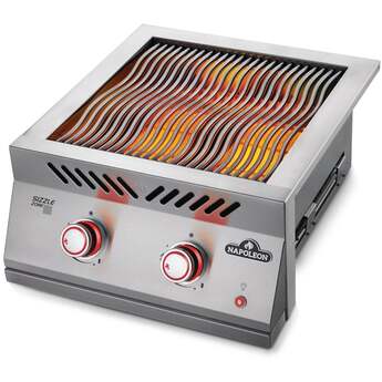 Napoleon 22 Inch Built-In Dual Side Burner with 30,000 BTUs, Infrared Sizzle Zone™ Burners, Iconic Wave™ Cooking Grids, Night Light™ Knobs, Instant Jetfire™ Ignition, Stainless Steel Protective Cover, and Lifetime Warranty: Stainless Steel, Natural Gas — thumbnail 5
