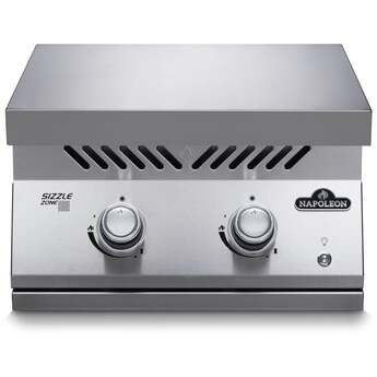 Napoleon 22 Inch Built-In Dual Side Burner with 30,000 BTUs, Infrared Sizzle Zone™ Burners, Iconic Wave™ Cooking Grids, Night Light™ Knobs, Instant Jetfire™ Ignition, Stainless Steel Protective Cover, and Lifetime Warranty: Stainless Steel, Natural Gas — thumbnail 8