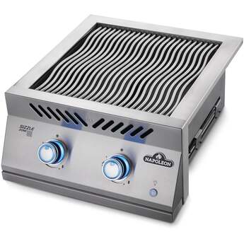 Napoleon 22 Inch Built-In Dual Side Burner with 30,000 BTUs, Infrared Sizzle Zone™ Burners, Iconic Wave™ Cooking Grids, Night Light™ Knobs, Instant Jetfire™ Ignition, Stainless Steel Protective Cover, and Lifetime Warranty: Stainless Steel, Liquid Propane — thumbnail 14