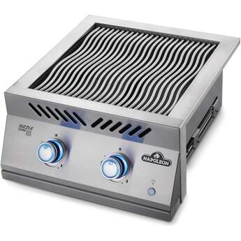 Napoleon 22 Inch Built-In Dual Side Burner with 30,000 BTUs, Infrared Sizzle Zone™ Burners, Iconic Wave™ Cooking Grids, Night Light™ Knobs, Instant Jetfire™ Ignition, Stainless Steel Protective Cover, and Lifetime Warranty: Stainless Steel, Liquid Propane — thumbnail 15