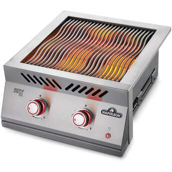 Napoleon 22 Inch Built-In Dual Side Burner with 30,000 BTUs, Infrared Sizzle Zone™ Burners, Iconic Wave™ Cooking Grids, Night Light™ Knobs, Instant Jetfire™ Ignition, Stainless Steel Protective Cover, and Lifetime Warranty: Stainless Steel, Liquid Propane — thumbnail 18