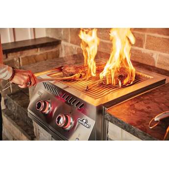 Napoleon 22 Inch Built-In Dual Side Burner with 30,000 BTUs, Infrared Sizzle Zone™ Burners, Iconic Wave™ Cooking Grids, Night Light™ Knobs, Instant Jetfire™ Ignition, Stainless Steel Protective Cover, and Lifetime Warranty: Stainless Steel, Liquid Propane — thumbnail 9