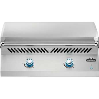 Napoleon 33 Inch Built-In Gas Griddle with 500 sq. in Total Cooking Area, 24,000 BTU, 2 Burner, Control Knob, and Dual Zone Cooking: Stainless Steel, Natural Gas