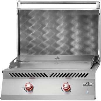 Napoleon 33 Inch Built-In Gas Griddle with 500 sq. in Total Cooking Area, 24,000 BTU, 2 Burner, Control Knob, and Dual Zone Cooking: Stainless Steel, Natural Gas — thumbnail 4
