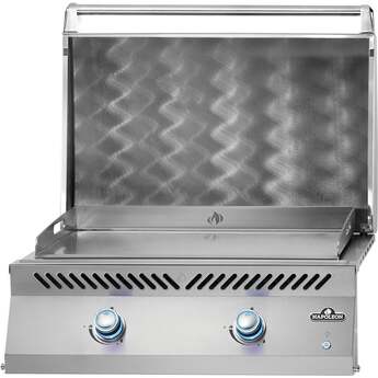 Napoleon 33 Inch Built-In Gas Griddle with 500 sq. in Total Cooking Area, 24,000 BTU, 2 Burner, Control Knob, and Dual Zone Cooking: Stainless Steel, Natural Gas — thumbnail 6