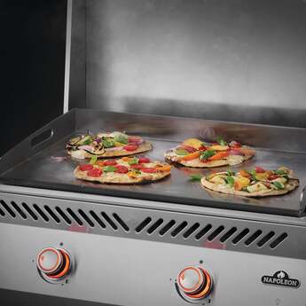 Napoleon 33 Inch Built-In Gas Griddle with 500 sq. in Total Cooking Area, 24,000 BTU, 2 Burner, Control Knob, and Dual Zone Cooking: Stainless Steel, Liquid Propane — thumbnail 8