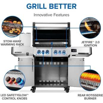 Napoleon Prestige 500 Connected RSIB Grill With Infrared Side And Rear Burner: Stainless Steel, Natural Gas — thumbnail 28