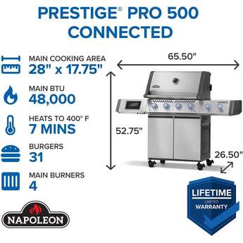 Napoleon Prestige Pro 500 Gas Grill With Smart Technology: Natural Gas — thumbnail 3