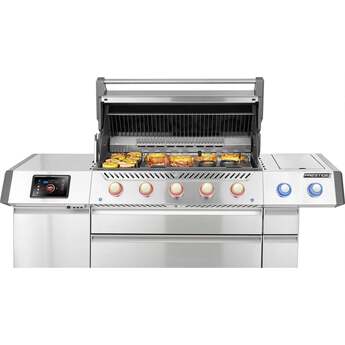 Napoleon 76 Inch Freestanding Grill with Integrated Smoker Tray, Infrared Sizzle Zone™, Infrared Rotisserie Burner, Integrated Ice Bucket & Cutting Board, Wave™ Cooking Grids, Interior Grill Lights, Lift Ease™ Lid, Night Light™ Knobs, Instant Jetfire™ Ignition, Stainless Steel Sear Plates, Accu-Probe™ Temperature Gauge and 1,140 sq. in. Cooking Area: Natural Gas — thumbnail 15