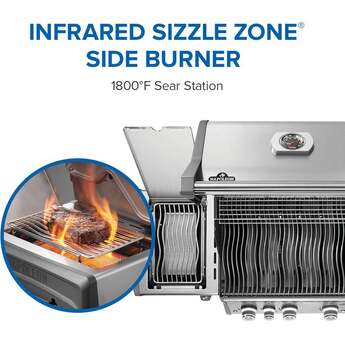 Napoleon Rogue Pro 425 Grill With Infrared Side Burner: Stainless Steel, Natural Gas — thumbnail 14