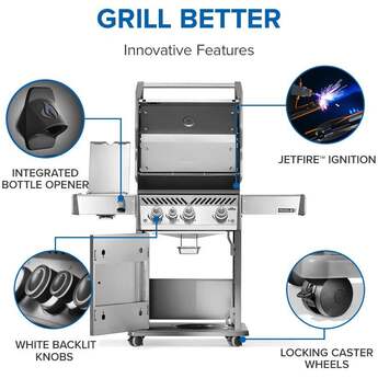 Napoleon Rogue Pro 425 Grill With Infrared Side Burner: Stainless Steel, Natural Gas — thumbnail 7