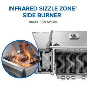 Napoleon Rogue Pro 425 Grill With Infrared Side Burner: Stainless Steel, Natural Gas — thumbnail 9