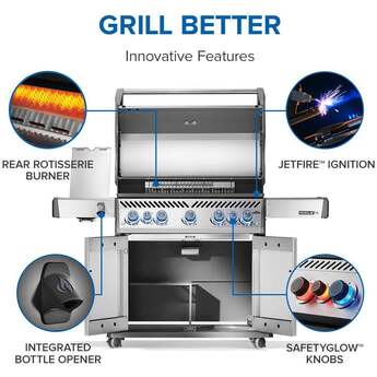 Napoleon Rogue PRO-S 625 Grill With Infrared Side And Rear Burners: Stainless Steel, Natural Gas — thumbnail 17
