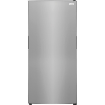 Frigidaire 33 Inch Freestanding All Refrigerator with 20 Cu. Ft. Capacity, 4 Glass Shelves, Wire Basket, 5 Door Bins, Garage Ready, LED Lighting, Reversible Door, and ENERGY STAR®: Stainless Steel