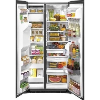 GE 36" 25.1 cu.ft. Black Slate Side-by-Side Refrigerator — thumbnail 2