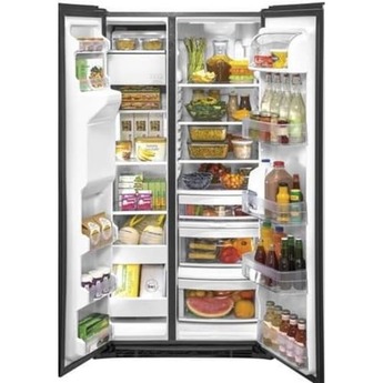 GE 36" 25.1 cu.ft. White Side-by-Side Refrigerator — thumbnail 2