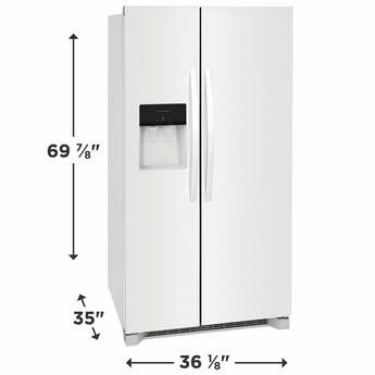 Frigidaire FRSS2623AW 36 Inch Side by Side Refrigerator, in White — thumbnail 3