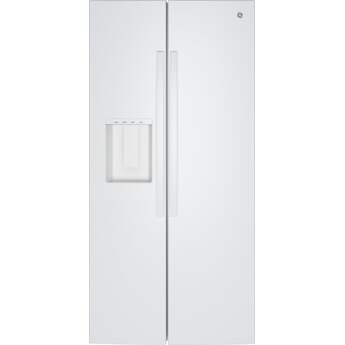 GE 36 Inch 25 Cu. Ft. Standard Depth Side By Side Refrigerator With External Dispenser And Energy Star Rating: White