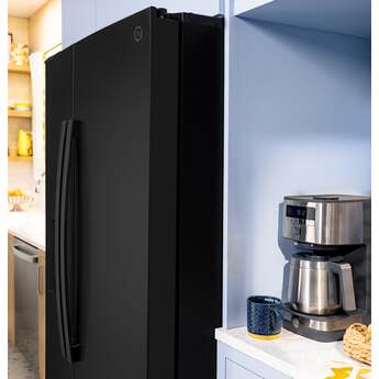 GE 36 Inch 28 Cu. Ft. Standard Depth Refrigerator With External Dispenser, Hidden Hinge And Energy Star Rating: Black — thumbnail 8