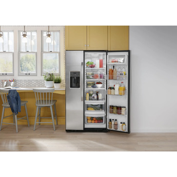GE GSS23GGPBB 33 Inch Black Freestanding Side by Side Refrigerator — thumbnail 4