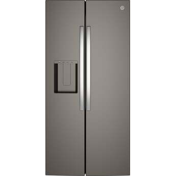 GE 36 Inch Standard Depth Refrigerator With External Dispenser And ADA Compliant Rating: Slate