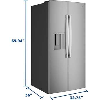 GE 36 Inch Standard Depth Refrigerator With External Dispenser And ADA Compliant Rating: Fingerprint Resistant Stainless Steel — thumbnail 36