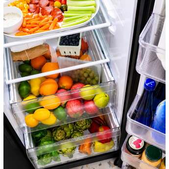 GE 36 Inch 28 Cu. Ft. Standard Depth Refrigerator With External Dispenser, And Hidden Hinge: Black — thumbnail 5