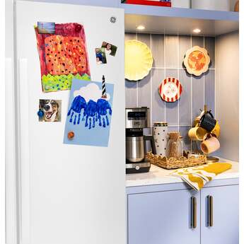 GE 36 Inch 28 Cu. Ft. Standard Depth Refrigerator With External Dispenser, And Hidden Hinge: White — thumbnail 9