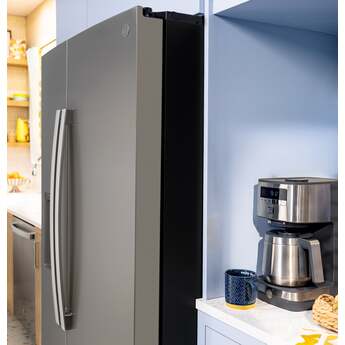 GE 36 Inch 28 Cu. Ft. Standard Depth Refrigerator With External Dispenser, And Hidden Hinge: Slate — thumbnail 2